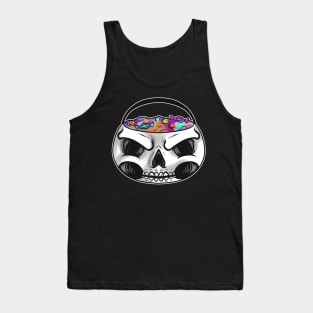 Sweets Bucket Scary Skeleton Sweets Collecting On Halloween Tank Top